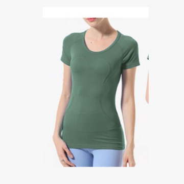 Summer Yoga Clothing Women's T Shirts Top Sexy Quick-Dry Gym Sports Tshirts Exercise Running Crew Neck Short Sleeve T-shirts