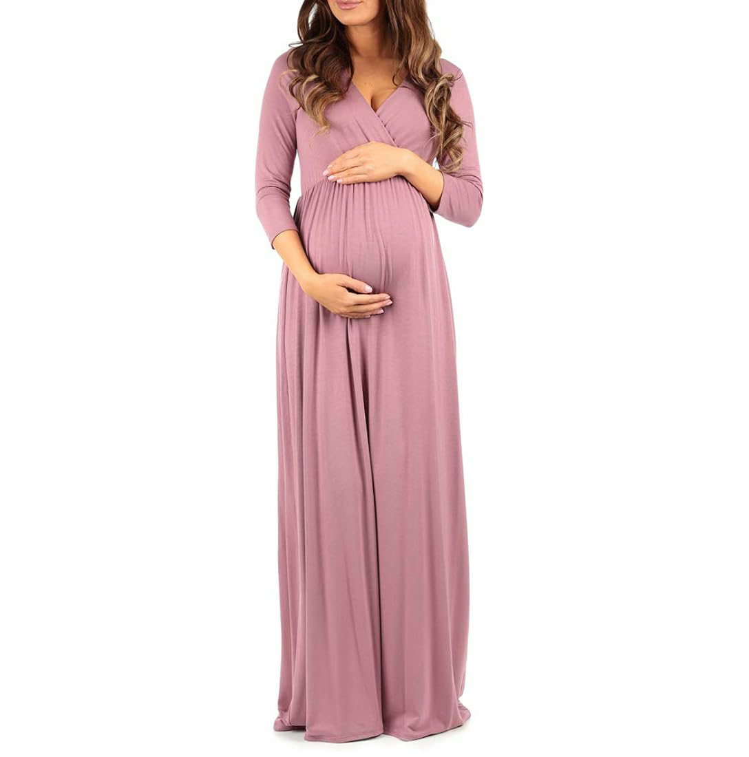 2026 Plus Size Pregnant Women Fashion Mandarin Collar Chiffon Maternity Dress Cashmere Lace Double-Layer Collar Button