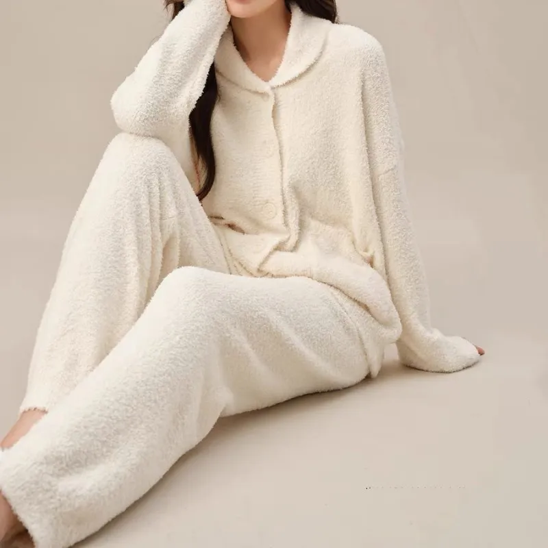 Knit Casual Women Pajamas Soft Ladies Homewear 2 PCS Women Sleepwear.