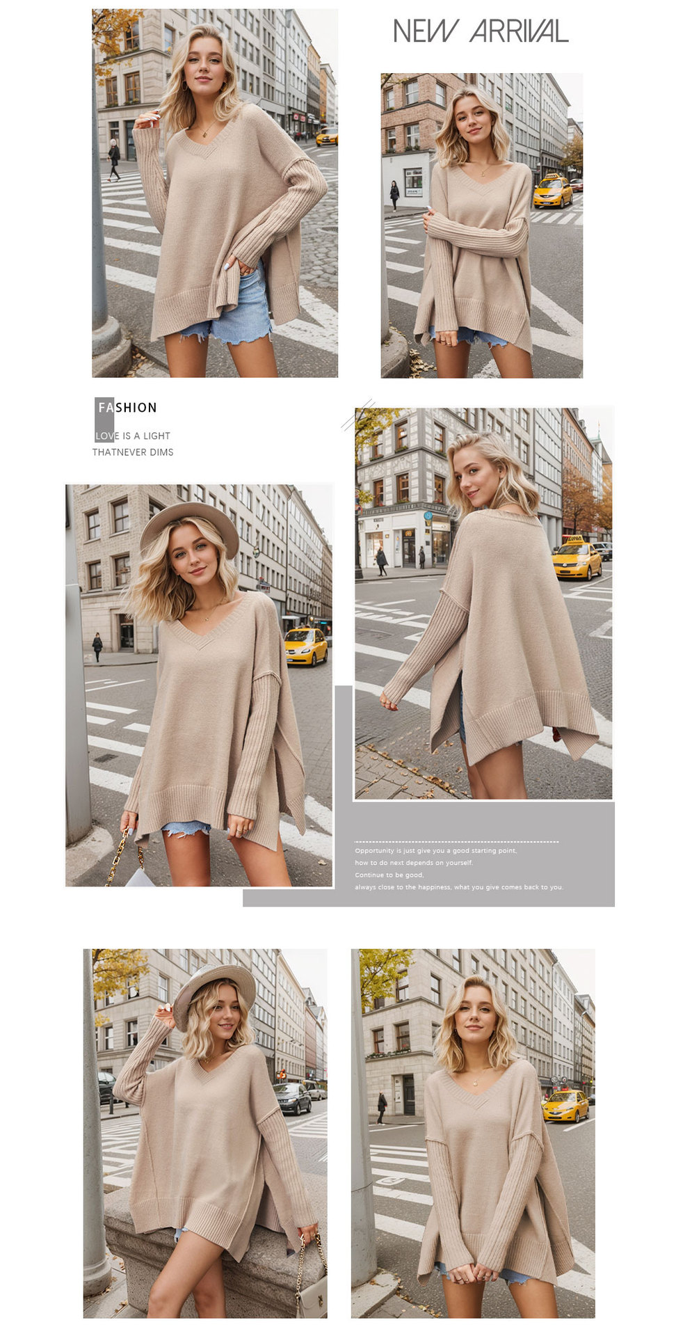 New Arrival Women's V-neck Big Size Fashion Knit Sweater Sexy Pullover Sweater
