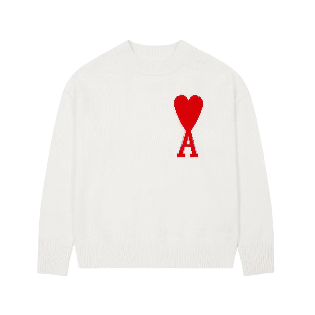 Women's Winter Pullover Sweater Knitted with Love Letter Pattern Streetwear Style with Front Logo