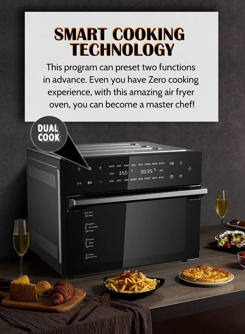 32QT 1800W Digital Air Fryer Oven Multi-functional With 18 Preset Menu For Household Air Fry Chips Bake AMZ Hot Sale Type