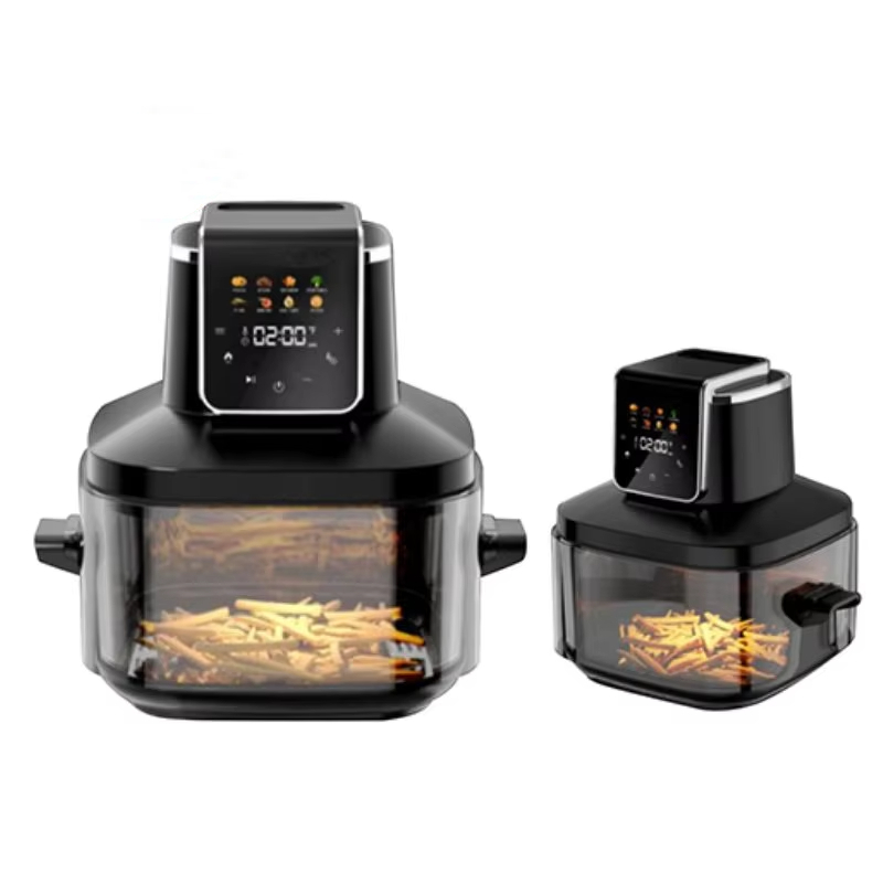 Multi-functional 1800W Digital Control Portable 6L Glass Pot Air Fryer with Folding LED Display