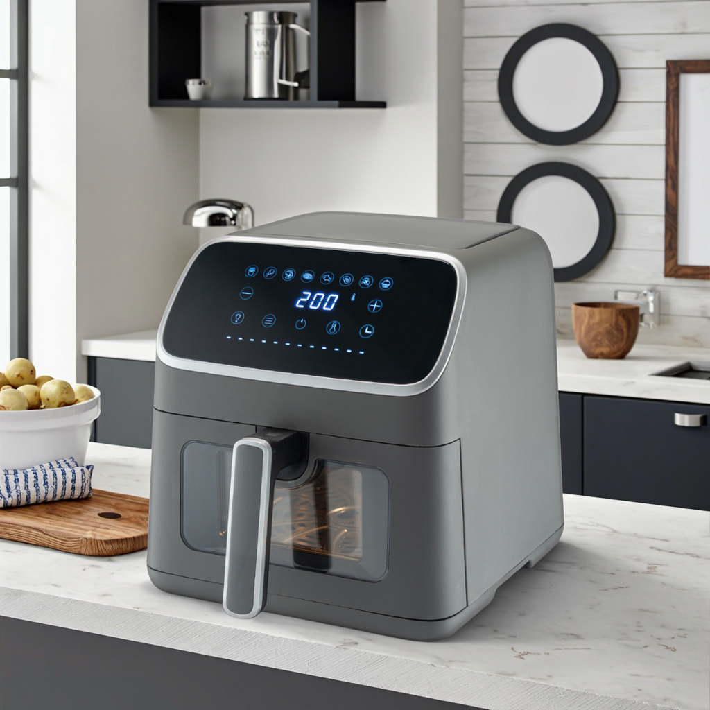 Classic 4.2L Mechanical Knob Air Fryer with High-Efficiency Digital Control Technology Square Tray for Family Cooking