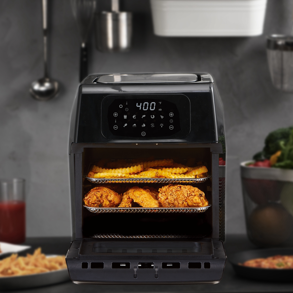 Electric Plastic Air Fryer for Hotel Use 12L Capacity Digital Control Energy Saving