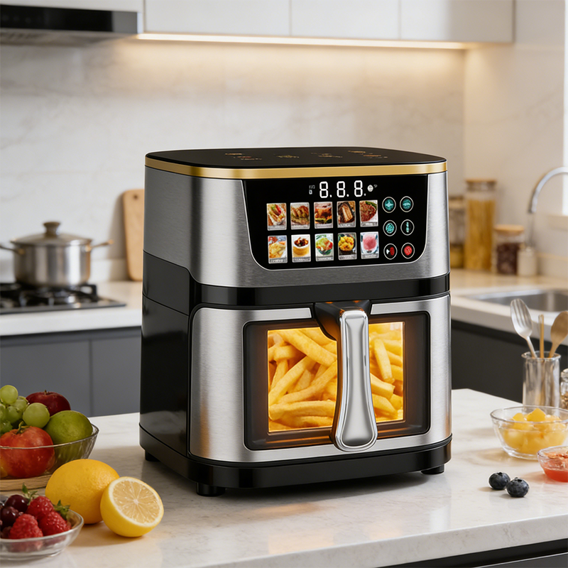 New 5L 6L 7L 8L 12L Oil Free Fryer Electric Deep Digital Rapid Air Fryer Stainless Steel Smart air Fryer CE/RoHS/UL Certified