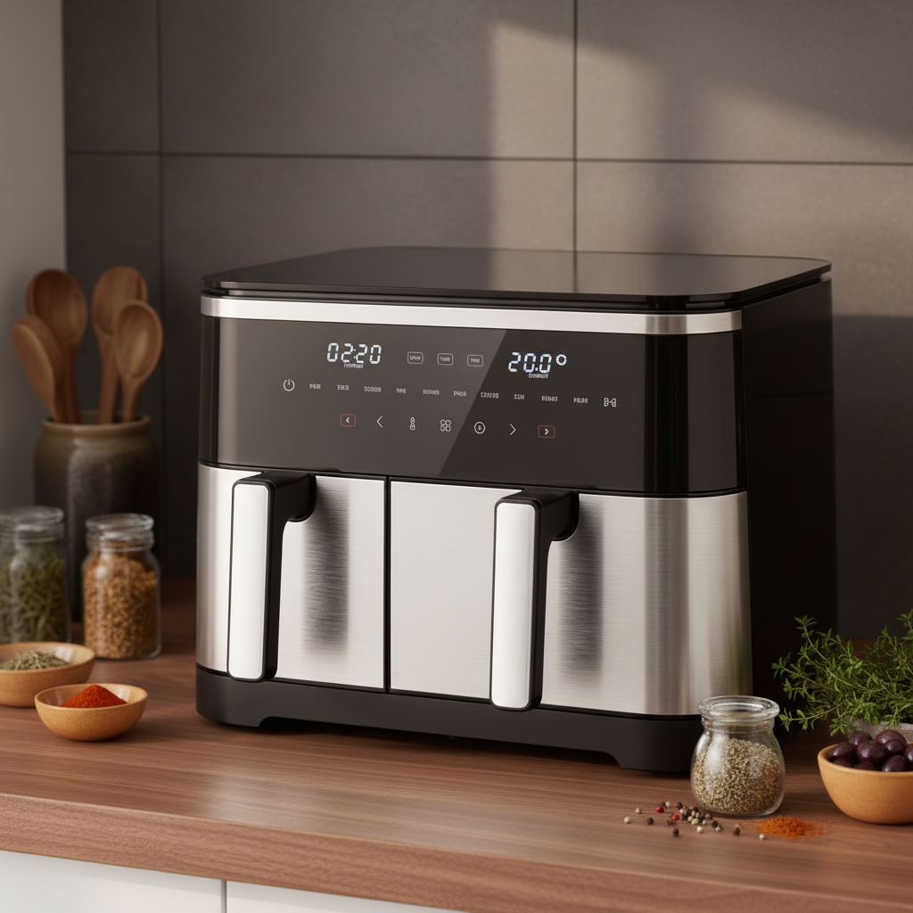 Large Capacity 4L+7L Plastic Oil-Free Electric Multi-Functional Intelligent Double Blend Air Fryer Modern Household Use