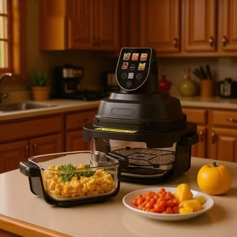 New Smart Oil Free Multi Functional Visible Double Layer Automatic Home air Fryer