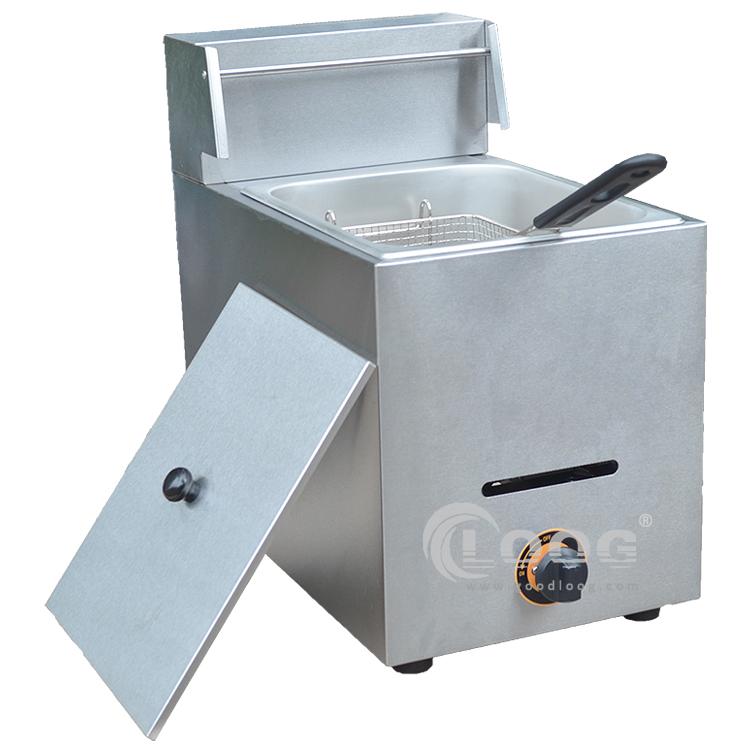 Ce Approved 2800PA Gas French Fries Fryer Commercial Stainless Steel Countertop LPG Gas Fryer Deep Fryer Best Commercial Deep Fryer
