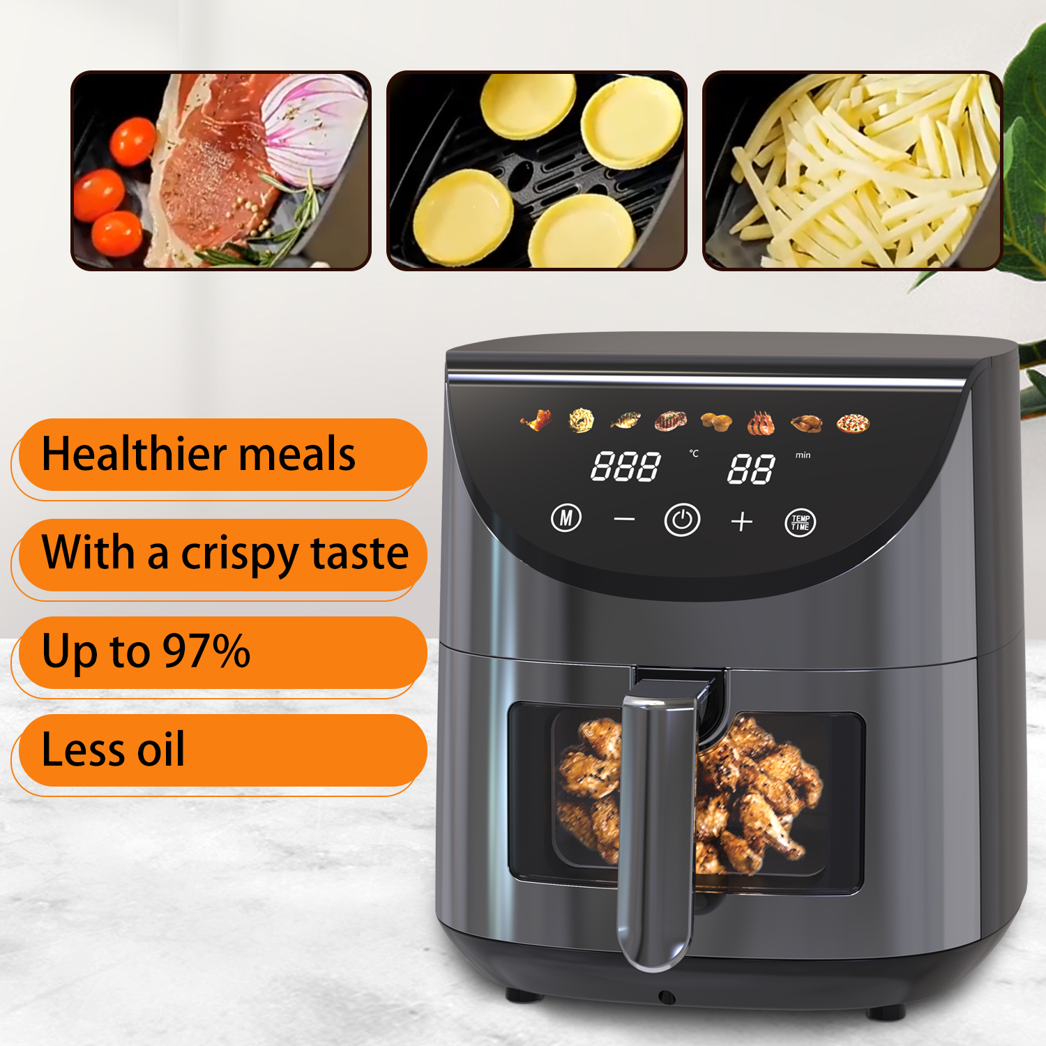 OEM New Electric Air Fryers Fritadeira Eletrica Air Fryer Digital Family Air Fryer 5.5L