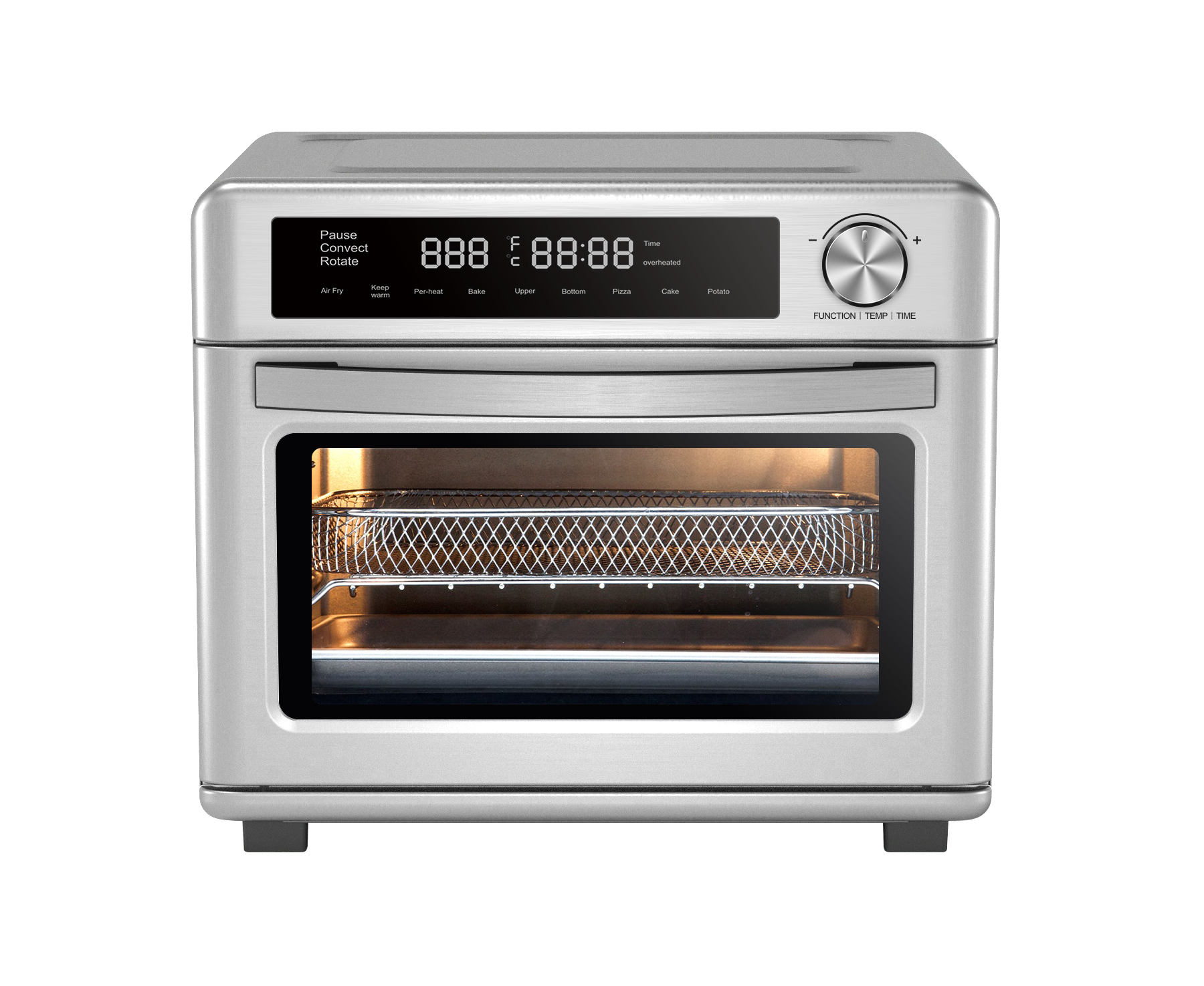 Factory Wholesale Digital Control Oilless Electric Air Fryer Oven 25L LED Display Kitchen Toaster Bread Oven