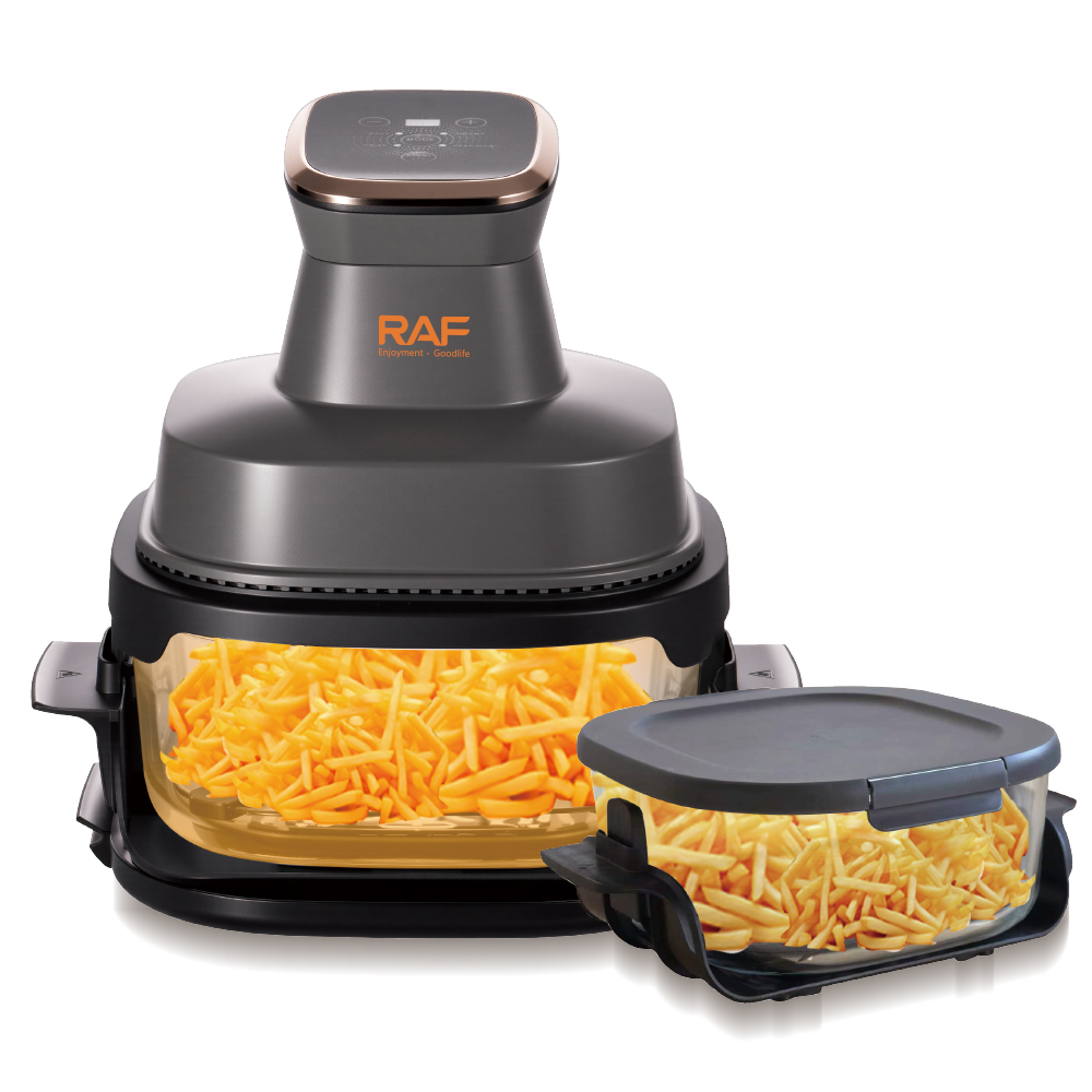 RAF R.5397 Glass 2 in 1 Air Fryer Cooking System Multi-functional Fryer with Lids for Family Meals