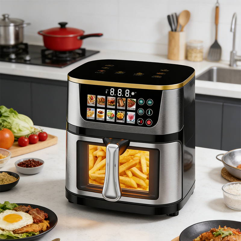 New 5L 6L 7L 8L 12L Oil Free Fryer Electric Deep Digital Rapid Air Fryer Stainless Steel Smart air Fryer CE/RoHS/UL Certified