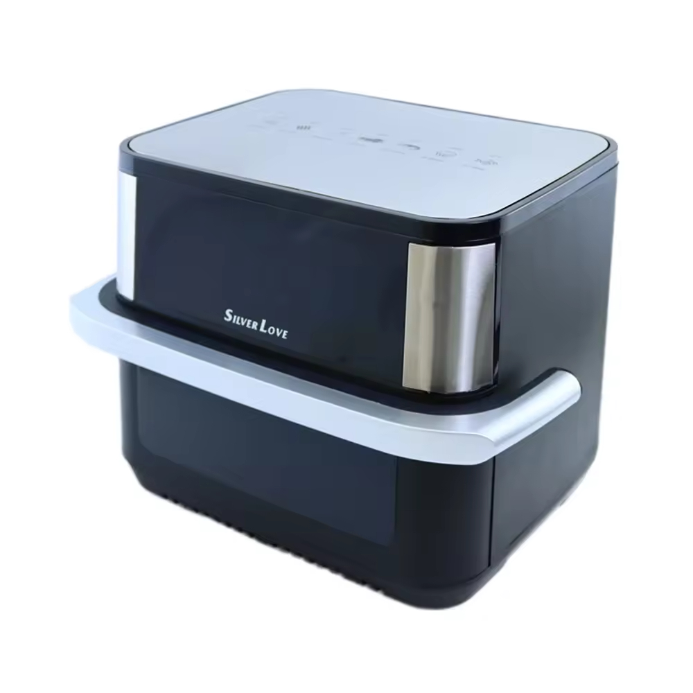 Factory Direct Large Digital Touch Screen Electric Air Fryer Modern Square PBT Design for Home and Hotel Use