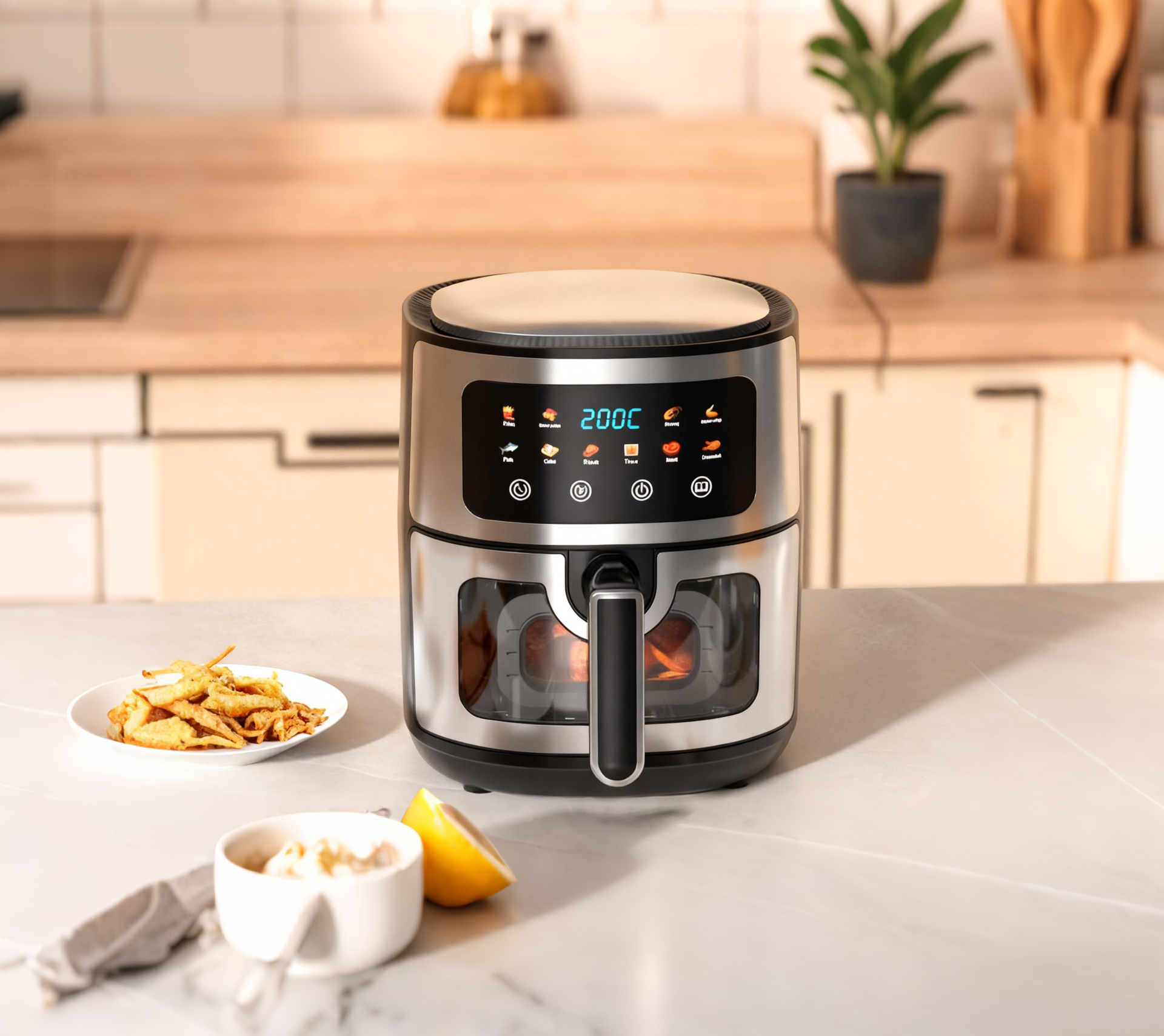 Best Hot Sale 8L Digital Touchscreen Non Stick Basket Easy Clean Multiple Recipes Air Fryer Smart Kitchen Appliance for Family