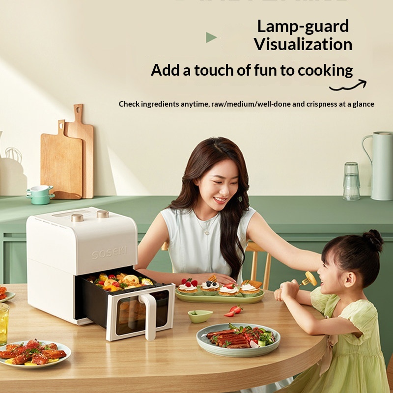 Japan Shansi Air Fryer Household Visualized Smart Electric Fryer Multi-Functional Non-stick Liner Large Capacity