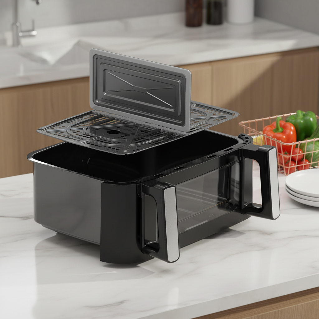 Multifuncional Air Fryer With Digital TFT Control Panel and Dual Chamber 8L Smart Electric Air Fryer Oven