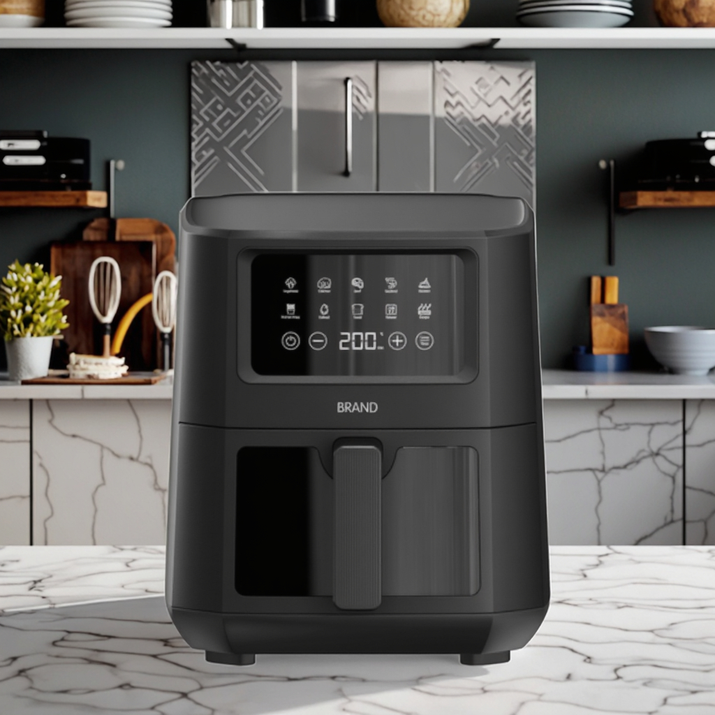 7L Large Electric Digital Control Square Air Fryer Oven Overheat Protection Automatic Oil-Free Visible Window Household Hotel