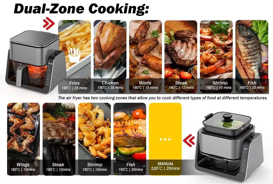 4L Glass Commercial Electric Air Fryer for Cooking