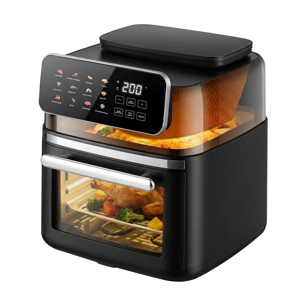 15L Modern Plastic Digital High-quality Smart Electric Air Fryer Touchscreen Display Visible Steam WIFI Oven
