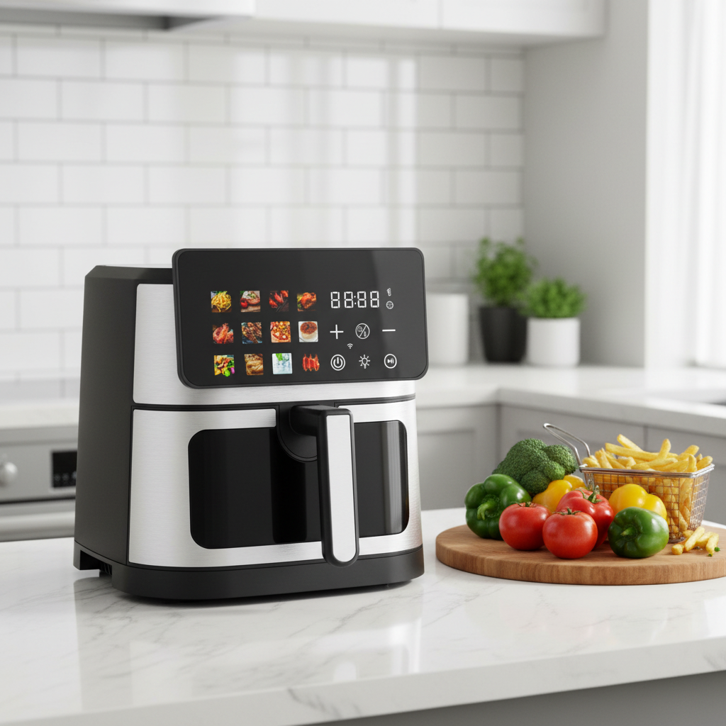 European Standard Cross-Border Square Air Fryer Large Capacity Multifunctional Digital Display Electric 1350W Household 1 Year