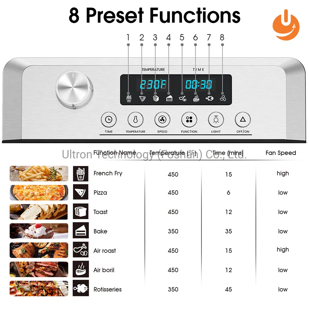 Best Digital Air Fryer Countertop Toaster Oven Air Fryer with Stainless Steel Body