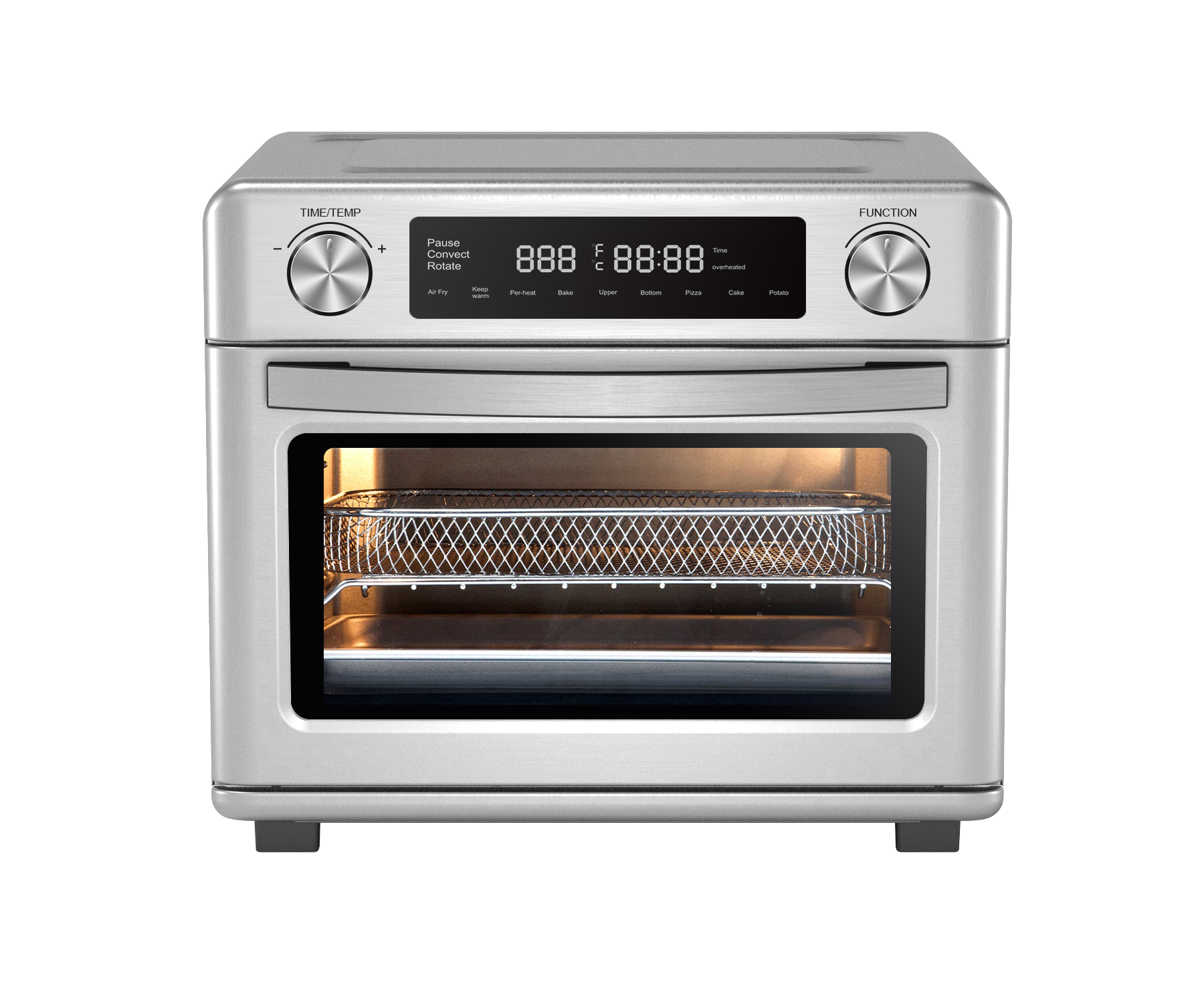 Factory Wholesale Digital Control Oilless Electric Air Fryer Oven 25L LED Display Kitchen Toaster Bread Oven