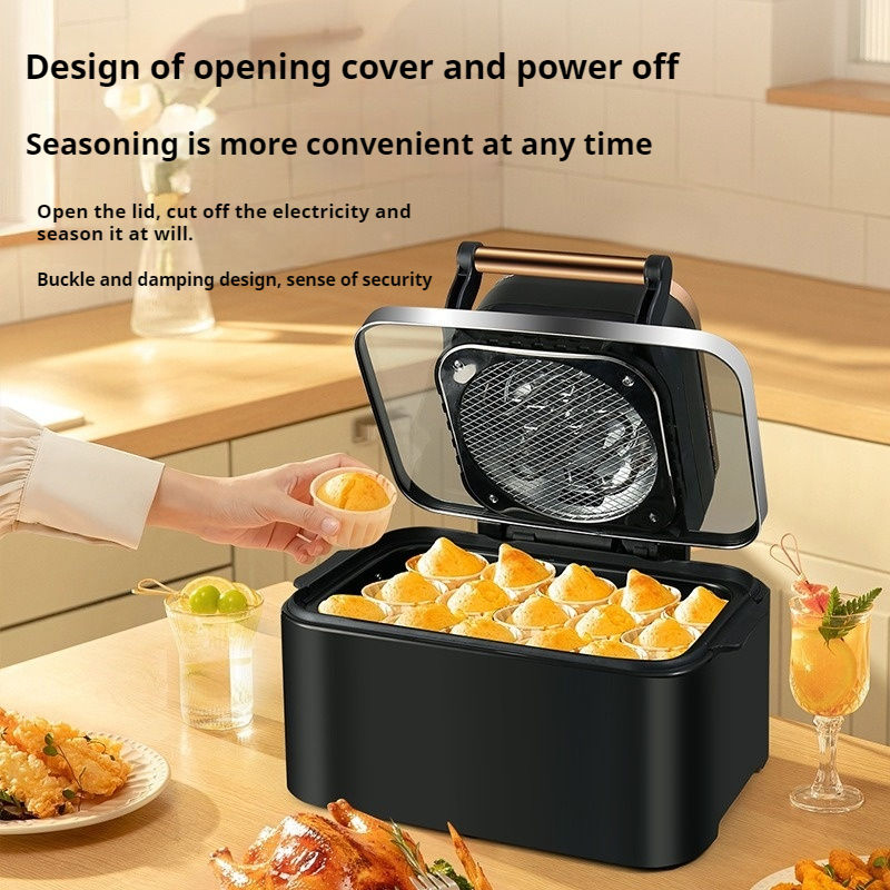 OEM Glass Air Fryer 10.1-20L Capacity Digital Control Overheat Protection Modern Square Design Household Kitchen KA03007