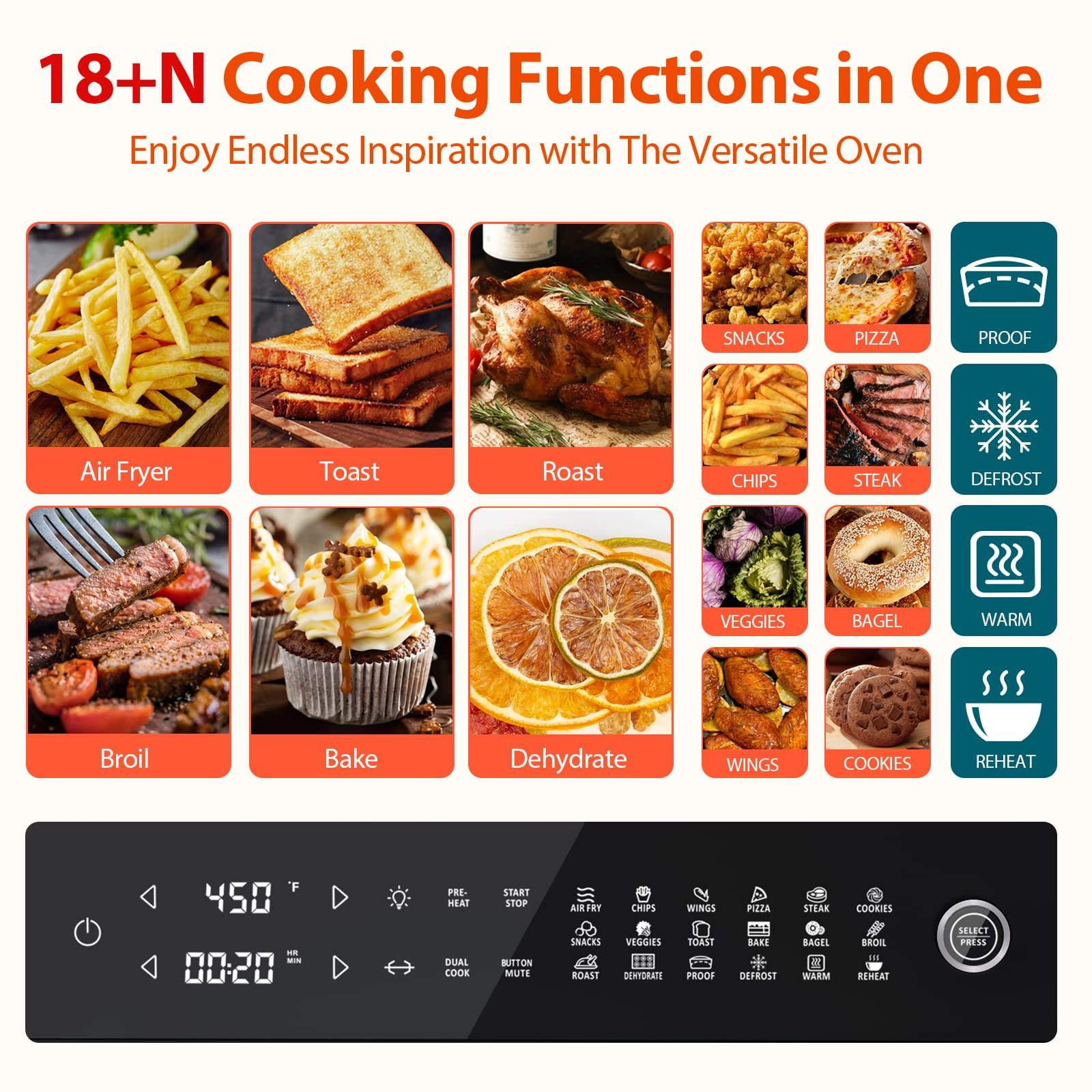 Factory Wholesale 30L Oven Electric Toaster Oven With Rotisserie And Convection With Color Touch Screen Electric Air Fryer Oven