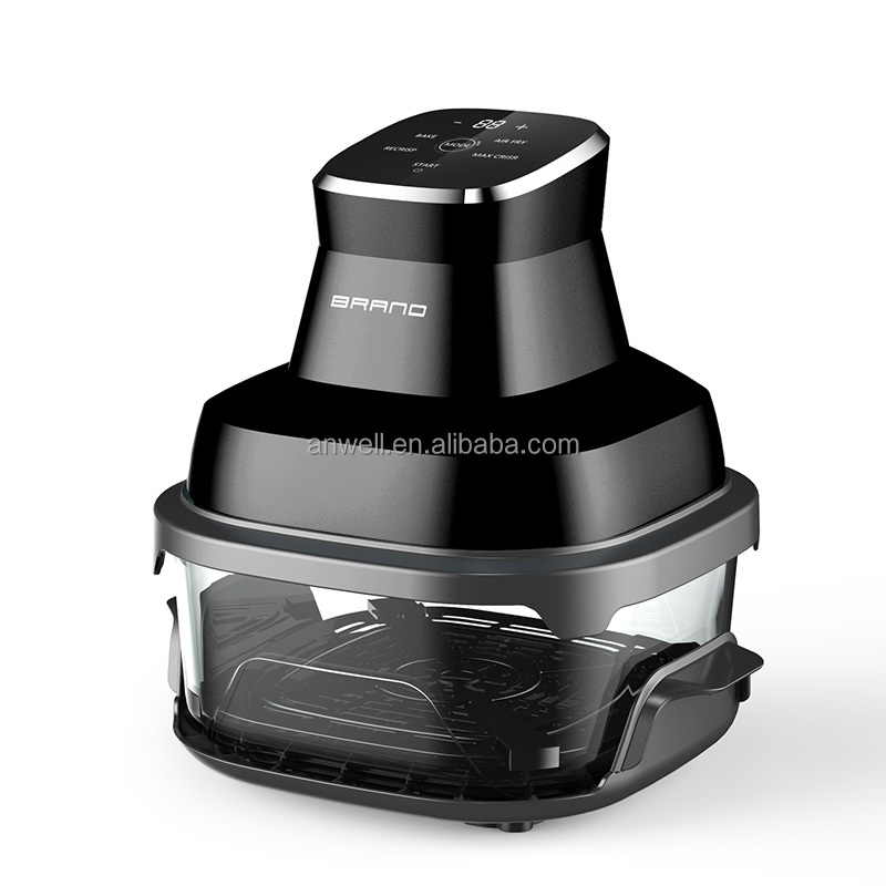 ANWELL Compact Design Glass Air Fryer with Digital Control Fast Heating Large Viewing Area Perfect for Small House