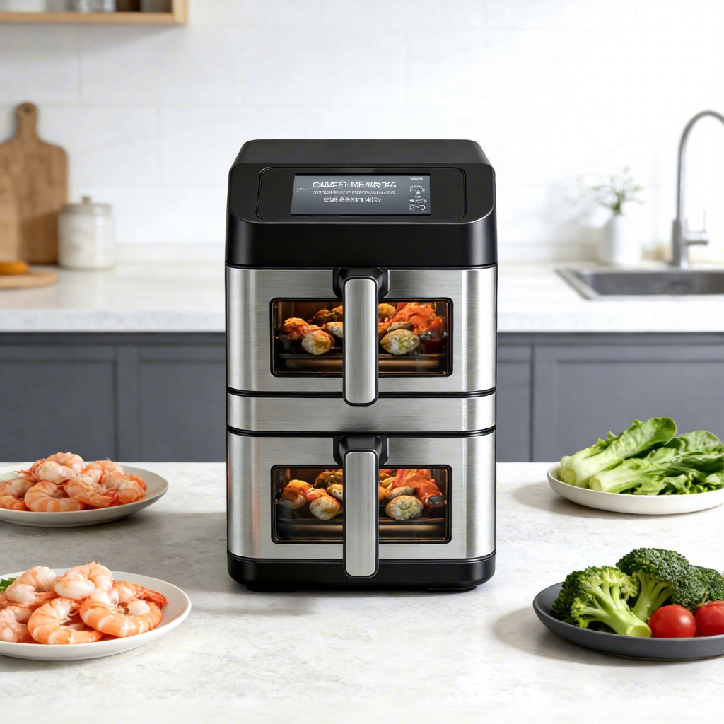 10L double basket air fryer Smart 4.3 inch screen Color Digital Electric Oven wifi connect app control Air Fryer for Home Use
