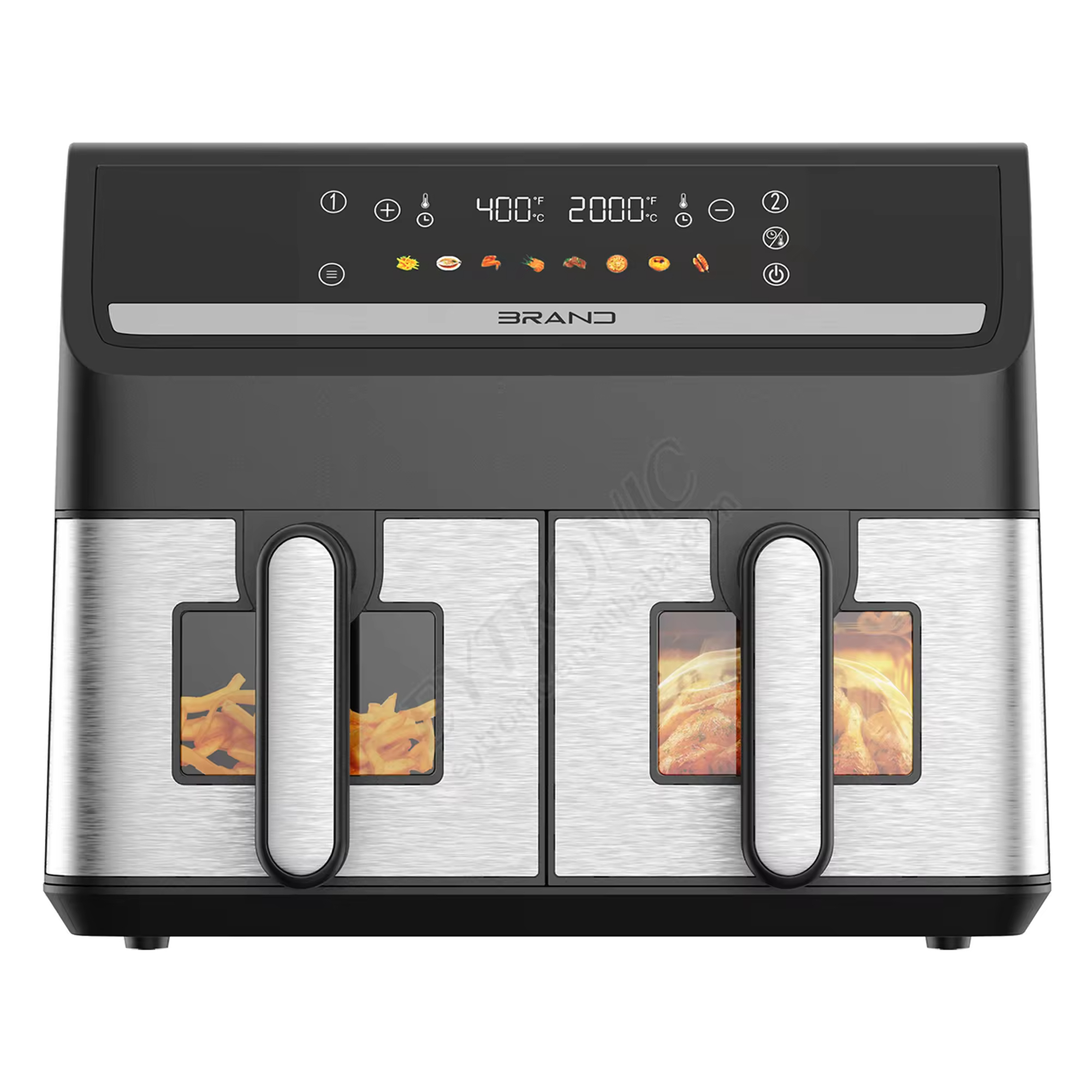 Big Capacity Double Basket Air Fryer Two Rooms 2 Independent Baskets Dual Zone Air Fryer Oven 10L 11L 12L