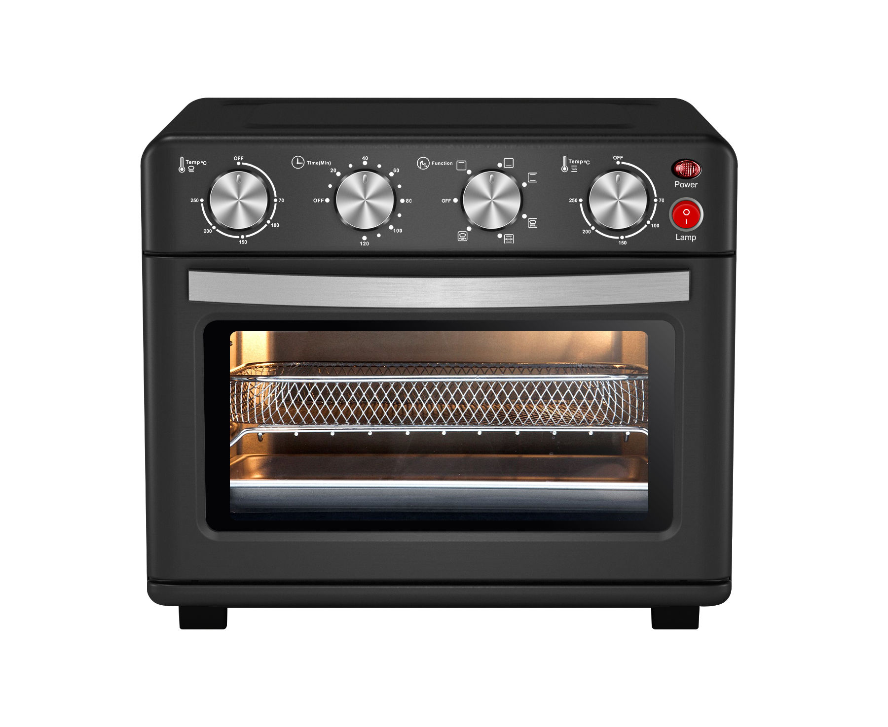 Customization Multifunction Air Fryer Oven Rotary Knob Double Heating Element Air Fryer Toaster