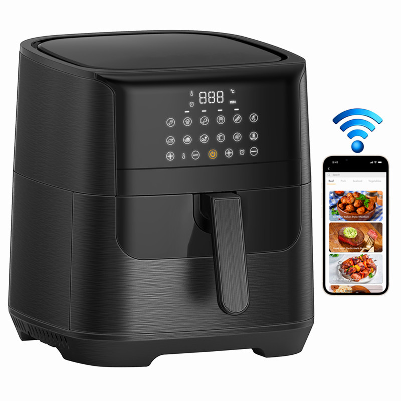 7 Liter Electric Square Plastic Smart Digital Air Fryer with Tuya WiFi App-Controlled for Household &amp; Hotel Use
