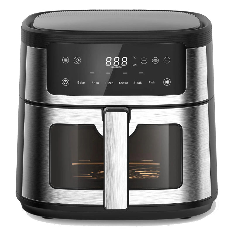 Energy Saving One Touch Control Compact Oilless Ceramic Coated Non-Stick Basket Dishwasher 6L Air Fryer with Visible Window