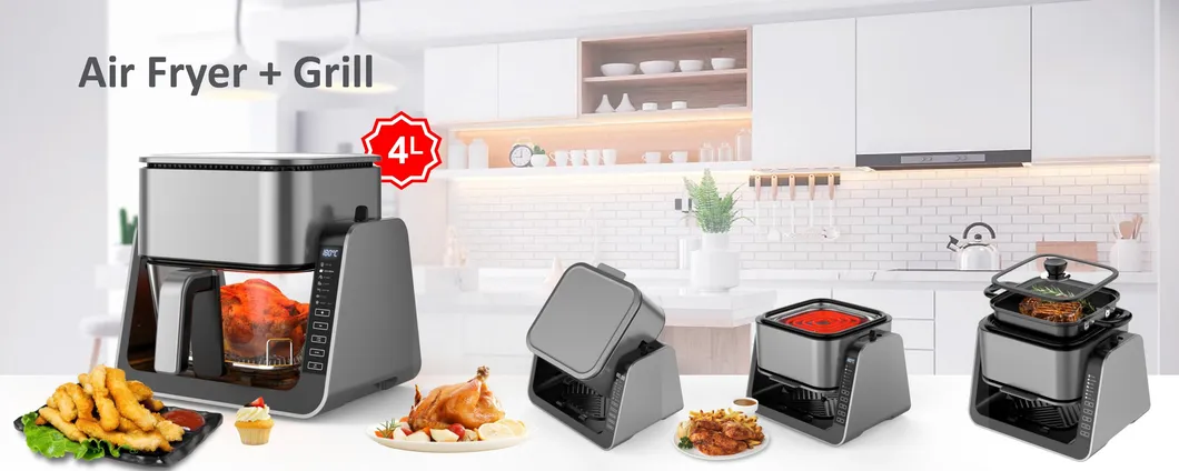 4L Glass Commercial Electric Air Fryer for Cooking