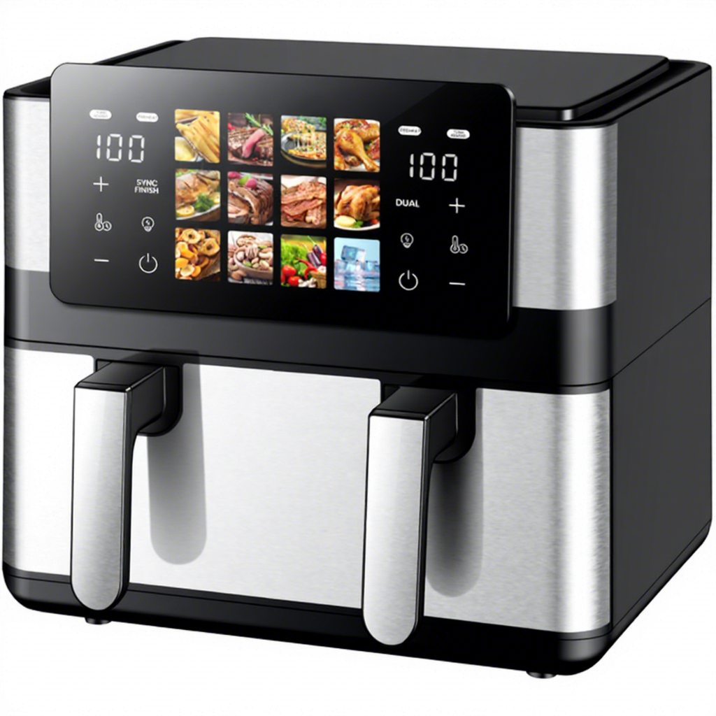 Professional 10L Digital Air Fryer Double Drawer Freidora De Aire Kitchen Appliances Dual Stainless Air Fryer With Visual Window