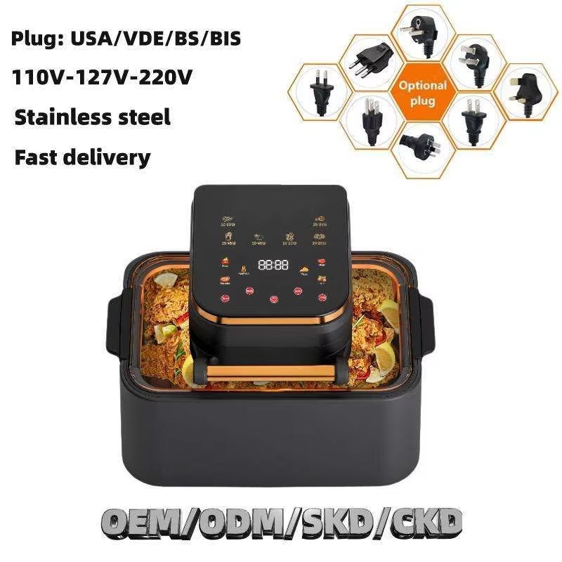 12L Modern Large-Capacity Air Fryer &amp; Multifunctional Oven for Household Use-Touch Screen Control Detachable Basket No Need Flip