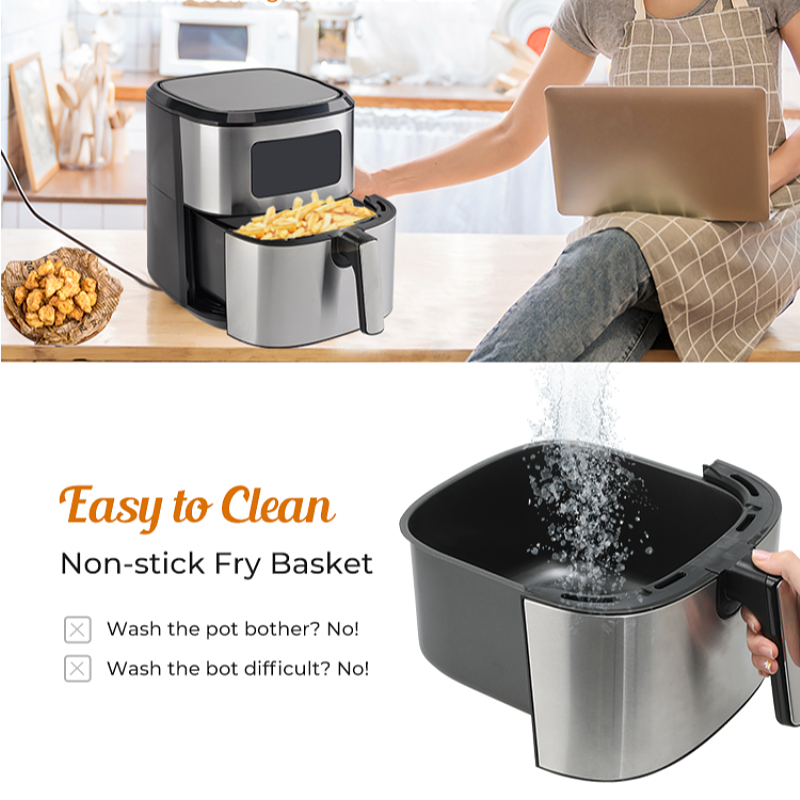 Wholesale Smart 6L Digital Air Fryers Non-stick Cooking Surface Electric Control Oil Free Air Fryer for Household