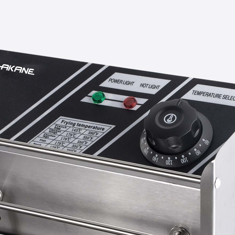 AKANE A.85221 2500W+2500W Double Tank Deep Fryer Freidora Stainless Steel Design Rapid Heating Easy to Clean