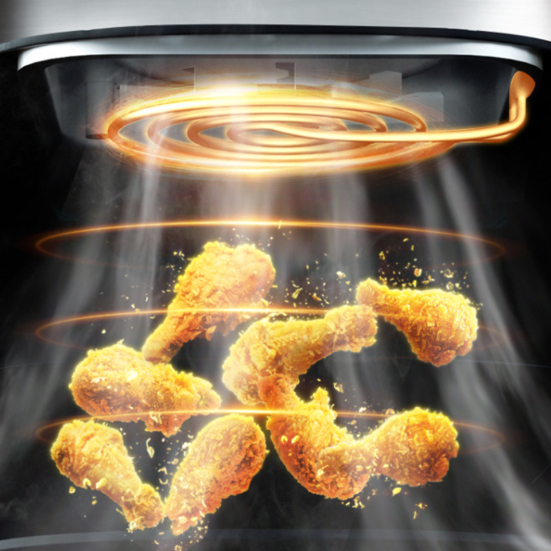 Household Hotel PTFE 5L-10L Double Basket Stainless Steel Touch Screen Dual Air Fryer with 60 Min Timer Overheat Protection