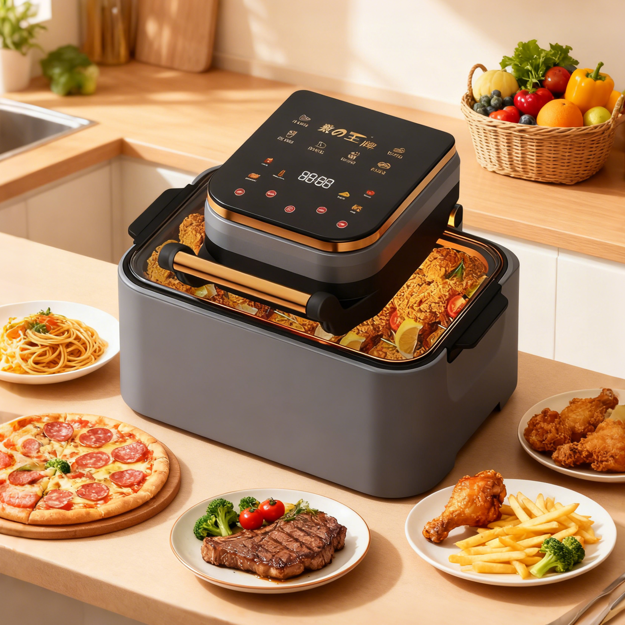 OEM Glass Air Fryer 10.1-20L Capacity Digital Control Overheat Protection Modern Square Design Household Kitchen KA03007