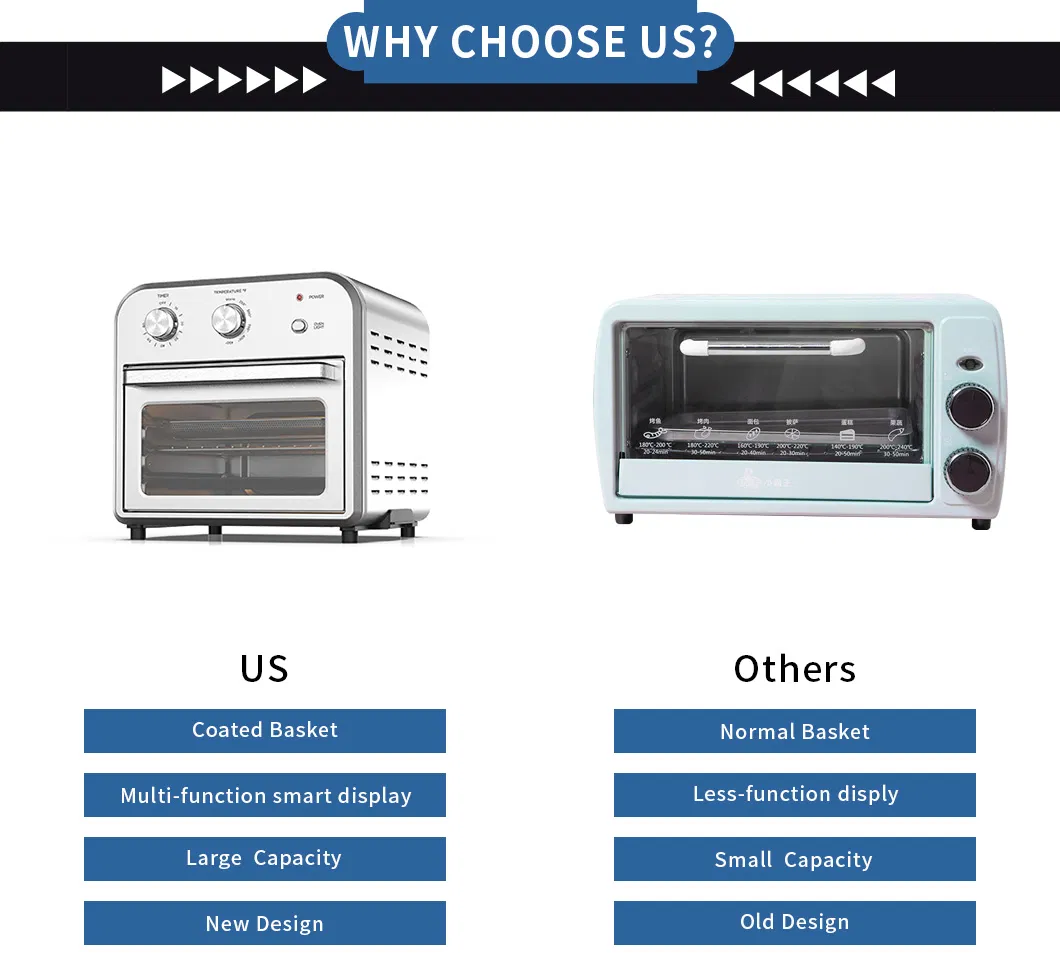 10L Stainless Steel Finish Air Fryer Toaster Oven Air Fryer with Rotisserie