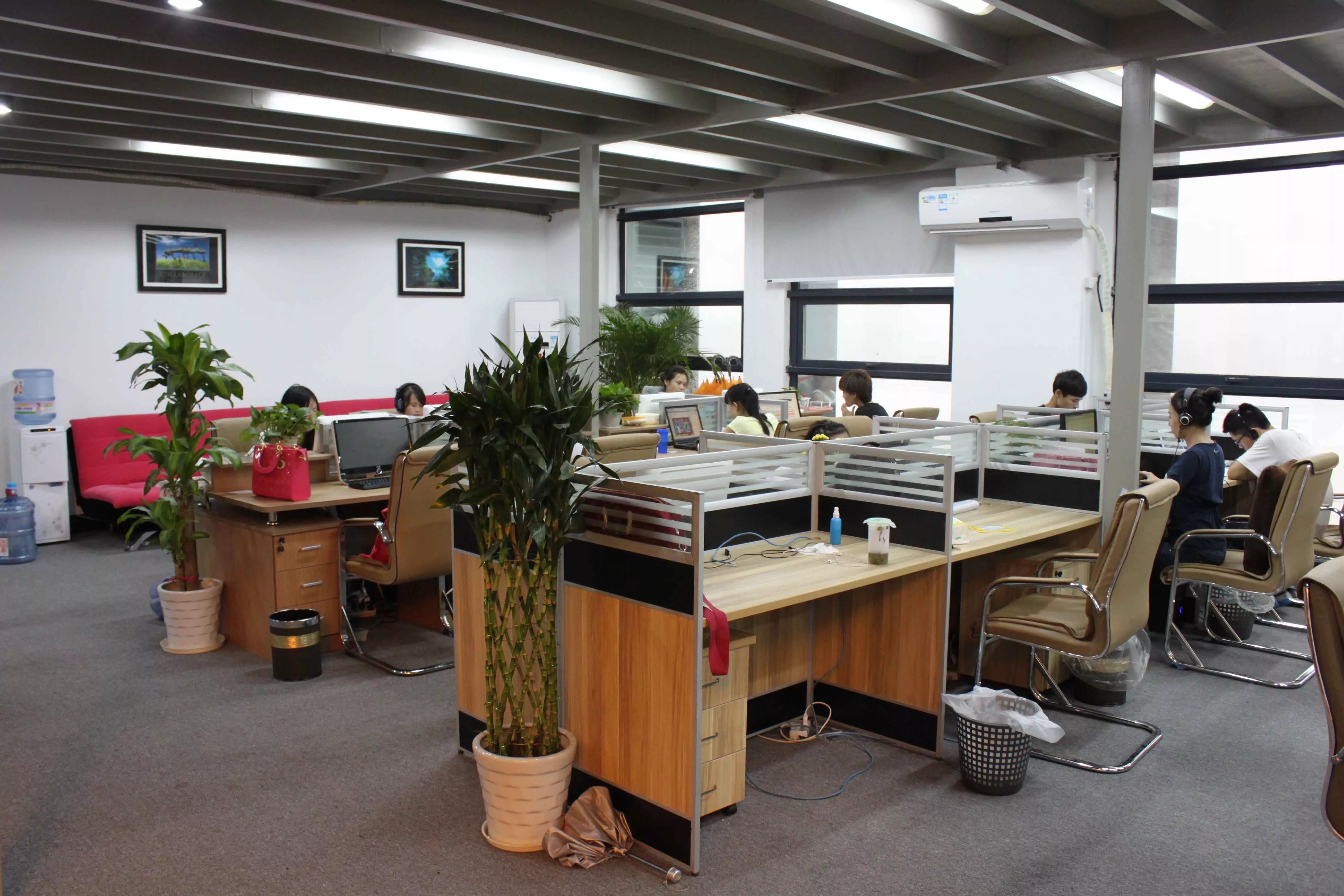 Factory interior showing assembly line