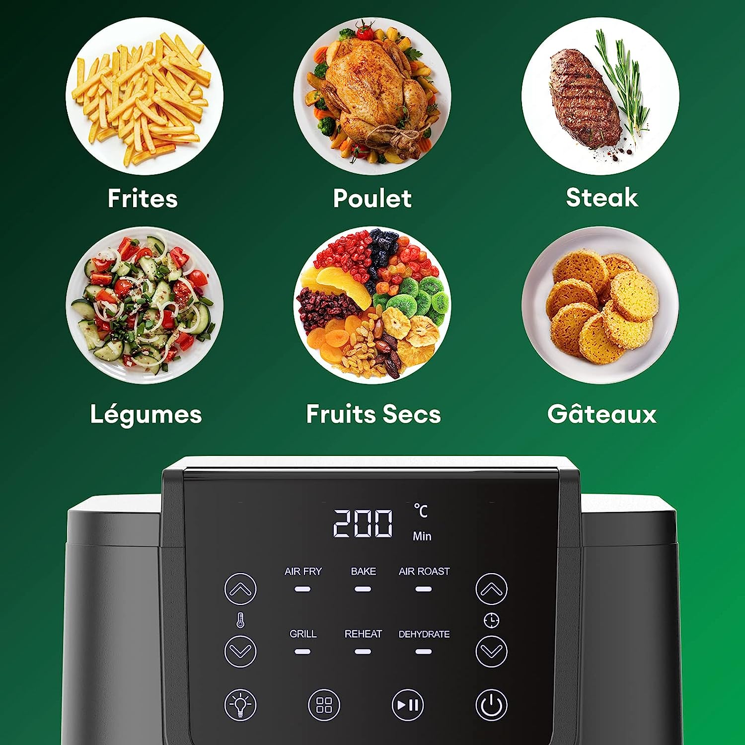 Air Fryer 6-in-1 Smart Programmes Health Air Fryer and Toaster ViewCook Window 5L Family Sized yet Compact Oil Free Fryer