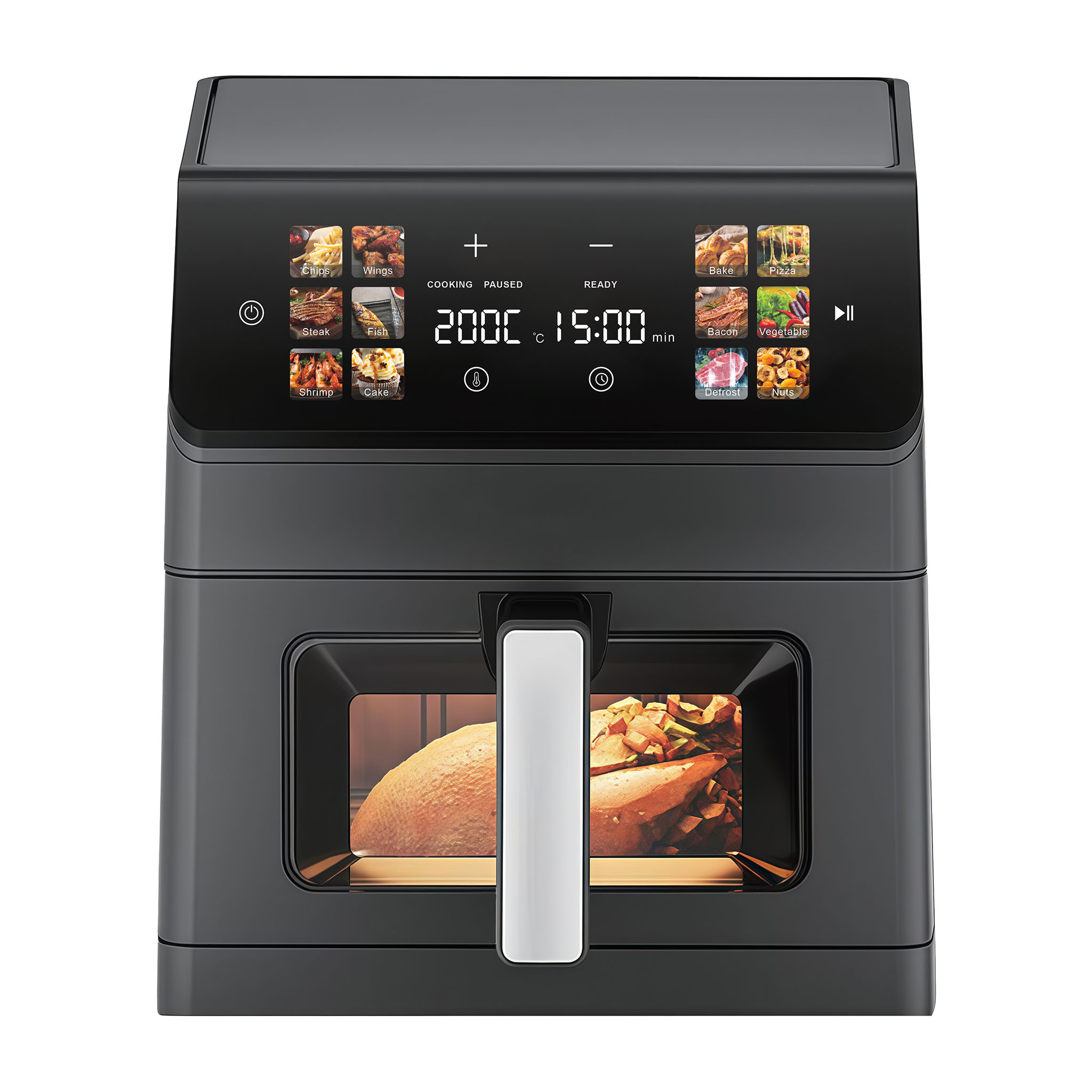 Smart WiFi 8L Air Fryer Customizable 1800W Upper and Lower Heating Visual Window Color Screen Air Fryer Oven GS CE ETL