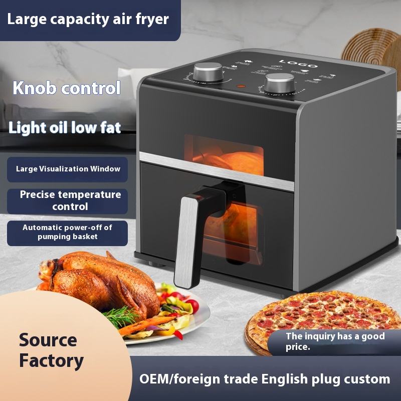 4L 1200W Air Fryer with Mechanical Knob Control - Accurate Temperature (80-200&deg;C) &amp; Timer for Healthier Frying and Roasting