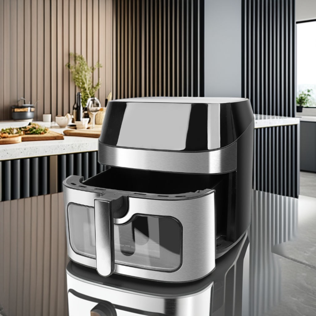 1700W Popular 8L 9L Stainless Steel Ultra Large Display Menu Digital Air Fryer Small Kitchen Appliances Smart Fryers for Family