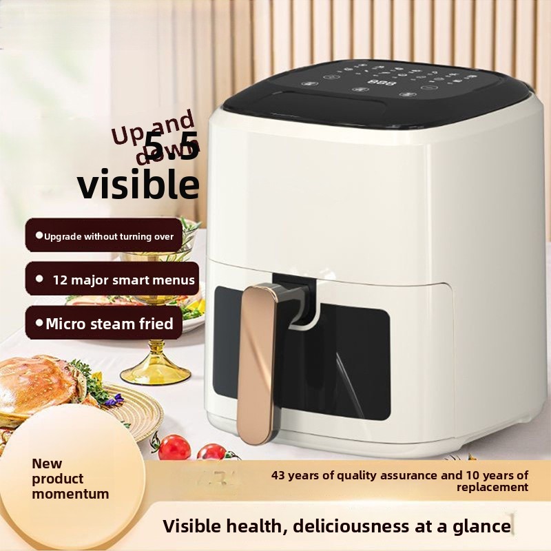 Best-selling European American air Fryer; Smart Multi-function Transparent Electric Fryer 10L Large Capacity Touch Control