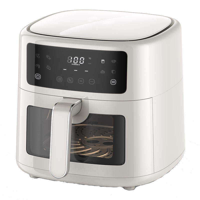 Energy Saving One Touch Control Compact Oilless Ceramic Coated Non-Stick Basket Dishwasher 6L Air Fryer with Visible Window